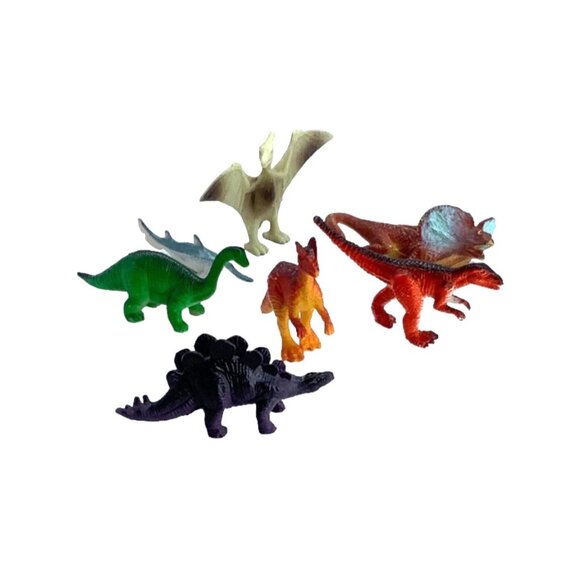 Vtg Miniature Dinosaur Set of 8 Imaginative Educational Play - Picture 2 of 10
